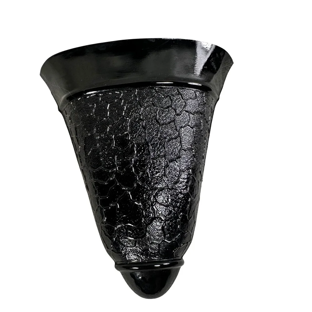 Art Deco Black READ Amethyst Glass Wall Pocket Imperial Glass 1930s 1940s VTG